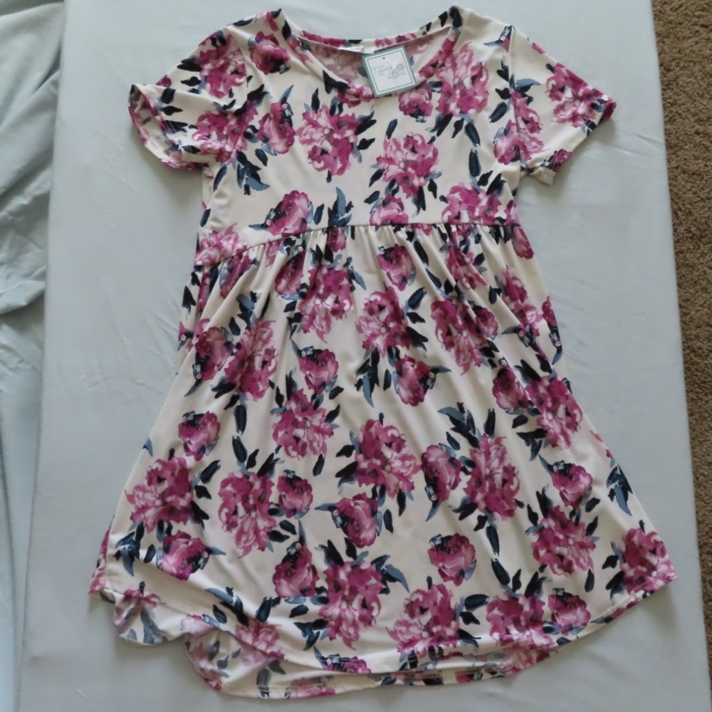Pink Flowered Flowy Dress